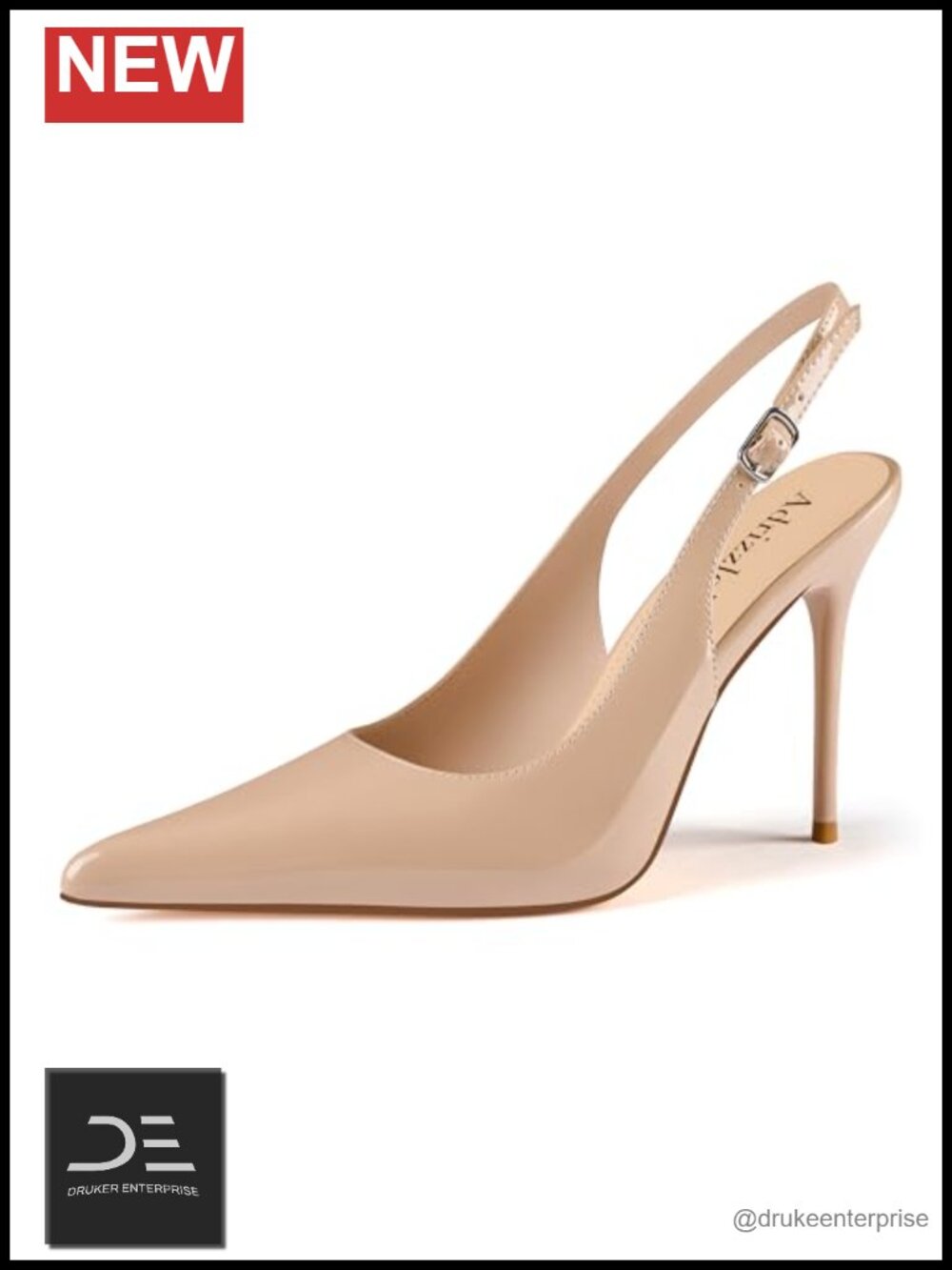 Slingback Heels for Women Stiletto High Heels Pumps Patent